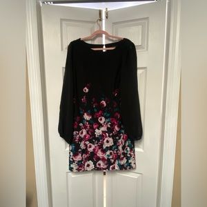 White House Black Market Black Floral Mini Dress